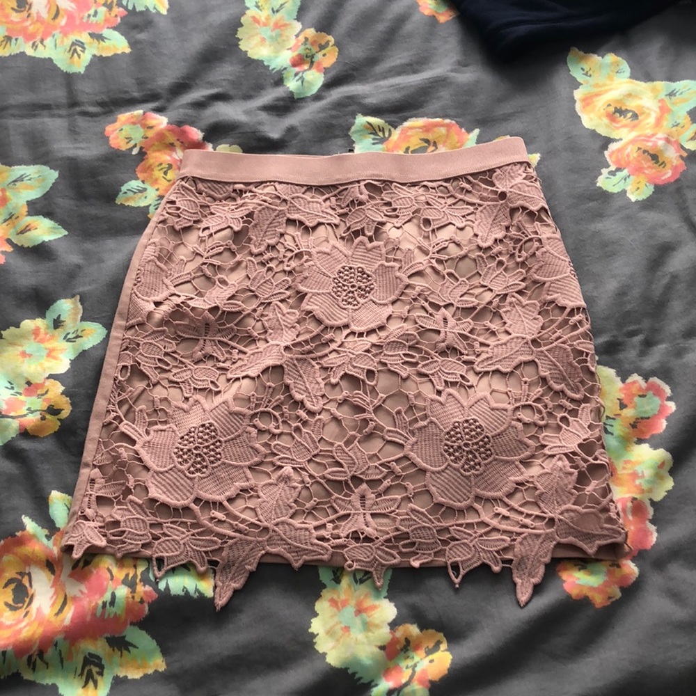 Pink lace skirt from American Eagle